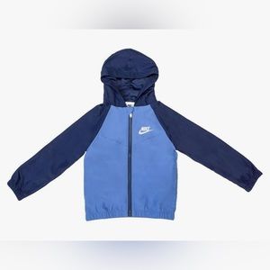 New Nike Sportswear Light Weight Hooded Windrunner Full-Zip Jacket - Blue